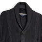Mens Gray Knitted Long Sleeve Button Front Cardigan Sweater Size Large image number 3