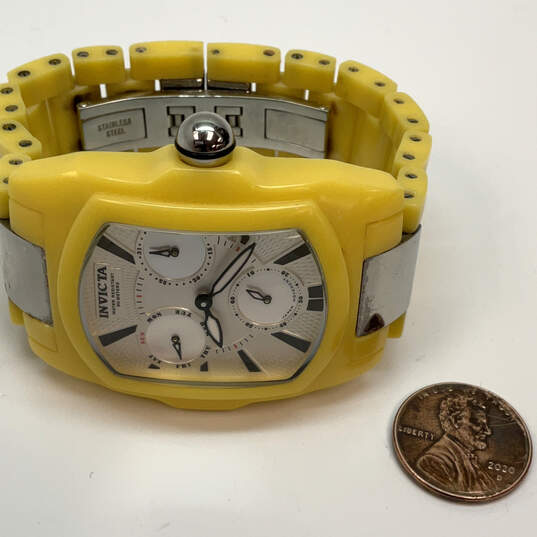 Designer Invicta 6615 White Rectangle Dial Quartz Analog Wristwatch image number 3