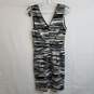 Abstract stripe patterned sleeveless ponte knit dress S image number 1