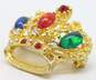 VNTG Gold Tone Jelly Belly Crown & Enamel Shield Brooches image number 6