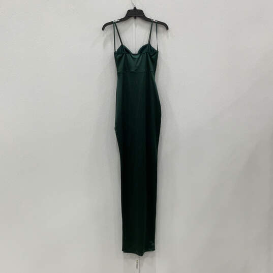 NWT Womens Green Sleeveless Cowl Neck Side Slit Maxi Dress Size Small image number 2