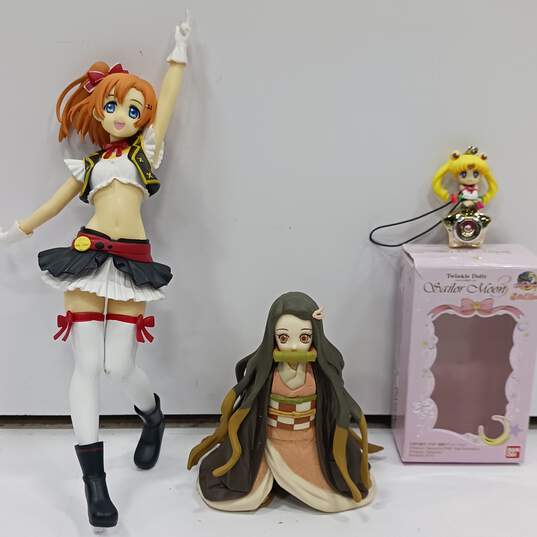 3PC Anime Assorted Character Action Figurine Bundle image number 1