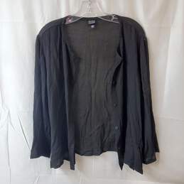 Eileen Fisher Black Button Up Cardigan Size L