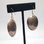 Sterling Silver Crystal Oval Concave Dangle Earrings 15.3g image number 3
