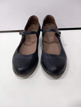 Dansko Blue Leather Mary Jane Wedge Shoes Women's Size 38/US Size 7