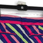 Womens Multicolor Striped Flat Front Back Zip Mini Athletic Skort Size 6 image number 4