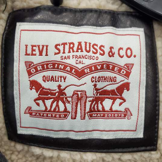 Levi's Men Brown/Black Faux Leather Jacket Sz44 image number 3