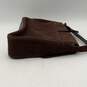 Ralph Lauren Womens Brown Leather Adjustable Strap Zipper Pocket Crossbody Bag image number 4