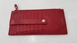 Lodis Red Pebbled Leather Wristlet Wallet Purse