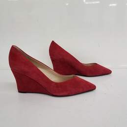 Marc Fisher Calea Red Suede Wedges Size 7M alternative image