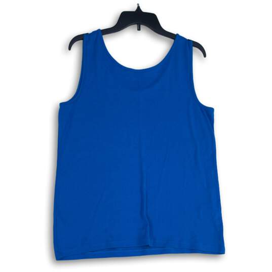 Lands' End Womens Blue Scoop Neck Sleeveless Pullover Tank Top Size Large image number 2