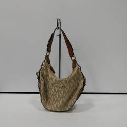 Womens Beige Brown Monogram Leather Inner Pockets Adjustable Strap Hobo Bag