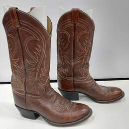 Tony Lama Men's Brown Leather Boots Size 8 alternative image