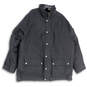 Mens Black Long Sleeve Flap Pockets Mock Neck Full-Zip Jacket Size X-Large image number 1