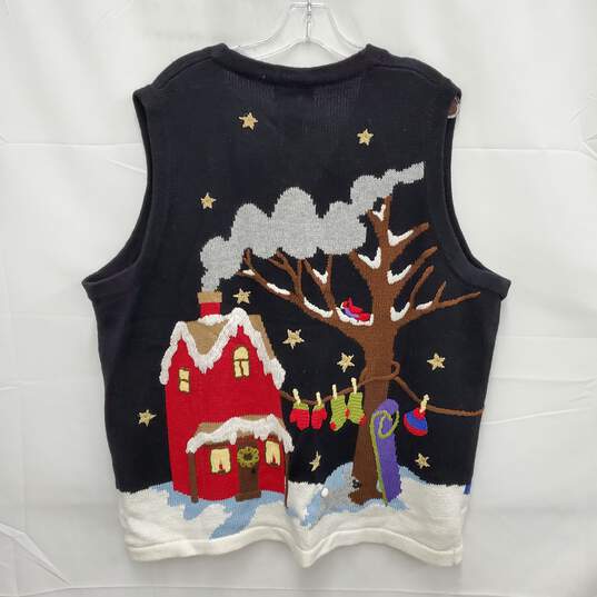VTG The Quacker Factory WM's Winter Holiday's Embroidered Vest  Size 1X image number 2