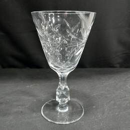 Set of 9 Clear Crystal Wine Glasses alternative image