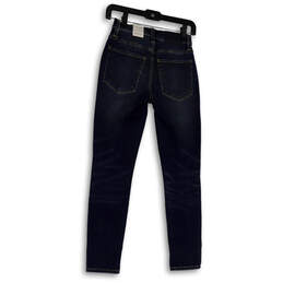 Womens Blue Denim Beaded Dark Wash Stretch Pockets Skinny Jeans Size 2/26A alternative image