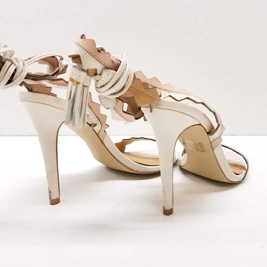 Steve Madden White Leather Strappy Pump US 10 image number 4
