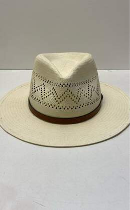 Ultrafino Black Creek Ivory Straw Hat Size M 7 1/8