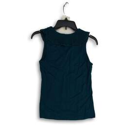NWT Chaps Womens Green Ruffle Sleeveless V-Neck Pullover Blouse Top Size SP alternative image