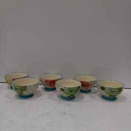 6 The Pioneer Woman Turquoise Bloom 6" Stoneware Footed Cereal Bowls