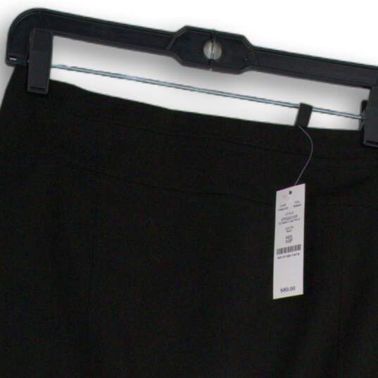 NWT Womens Black Flat Front Slit Back Zip Straight & Pencil Skirt Size 10P image number 3