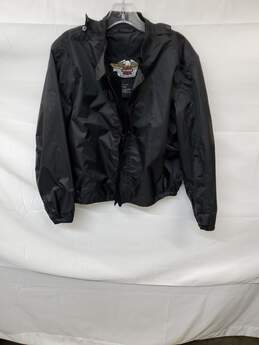 Mn Harley Davidson 100% Nylon Biker Jacket Full Zip Sz L