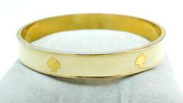 Kate Spade Gold Tone Enamel Rhinestone Circle & Spade Logo Bangle Bracelets alternative image