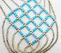 Southwestern 925 Turquoise Five Strand Liquid Silver Necklace 14.6g image number 4