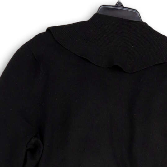 Womens Black Long Sleeve Regular Fit Cardigan Sweater Size Large image number 4