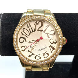 Designer Betsey Johnson BJ00190-08 Gold-Tone Round Dial Analog Wristwatch