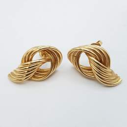 14K Gold Twist Tubular Earrings 3.2g
