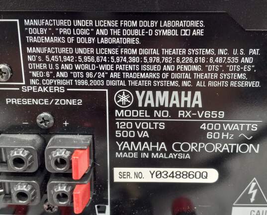 Yamaha Natural Sound RX-V659 AV Receiver image number 6