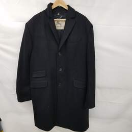 Burberry London Black Wool Trench Coat Men's Size 58 - AUTHENTICATED