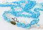 Vintage Blue & Clear Aurora Borealis Necklaces & Flower Brooch 132.1g image number 3