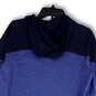 Mens Blue Drawstring Long Sleeve Pockets Stretch Full-Zip Hoodie Size Small image number 4