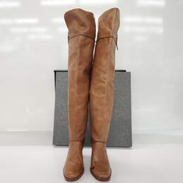 Via Spiga Women's Divine Over the Knee Tobacco Brown Leather Riding Boots Size 9 alternative image