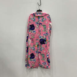 NWT Womens Pink Floral Long Sleeve Collared Snap Long Duster Coat Size 2 alternative image