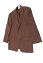 Mens Brown Herringbone Long Sleeve Collared Blazer Suit Jacket Size 42L image number 3