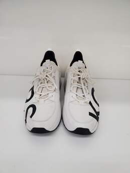 Used Michael KORS White GRAPHIC BLACK LOGO Platform Sneakers Size-8.5