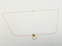 10K Yellow & White Gold Diamond Accent Open Circle Figural Pendant Necklace 1.2g alternative image
