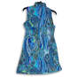 Womens Multicolor Paisley Sleeveless Button Front Shift Dress Size 4 image number 2
