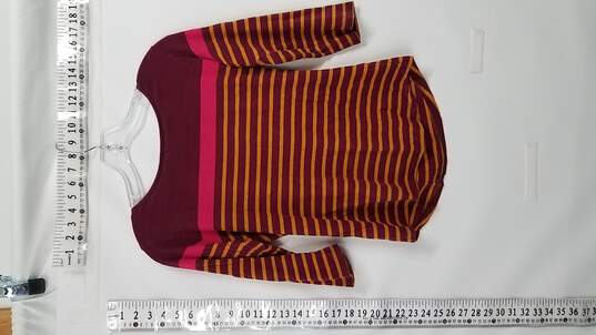 Max 100% Cotton Red and Orange Striped Women's Long Sleeve Shirt image number 3