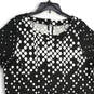 Womens Black White Polka Dot Pleated Keyhole Back Mini Dress Size 18/20 image number 3