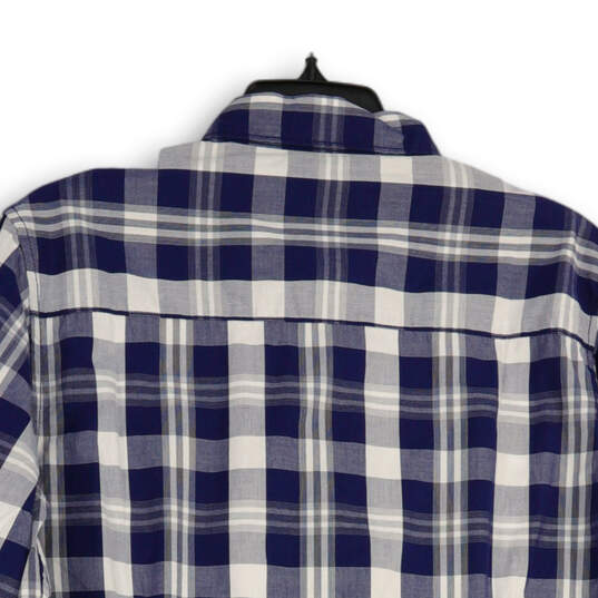 NWT Mens Blue Check Long Sleeve Spread Collar Button-Up Shirt Size M image number 4
