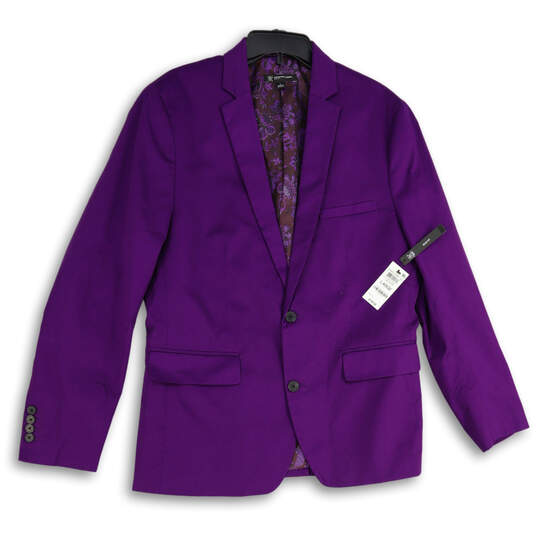 NWT Mens Purple Long Sleeve Notch Lapel Two Button Blazer Size Large image number 1