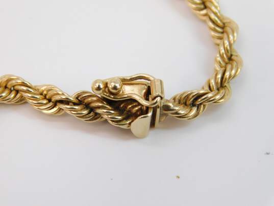 14K Yellow Gold Nugget Pendant On Chunky Rope Chain Necklace 31.8g image number 4