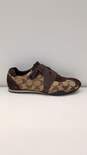 COACH Kyrie Tan Brown Signature Print Canvas Suede Sneakers Women's Size 8 M image number 1