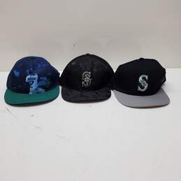 Lot of 3 Seattle Mariners Baseball Caps