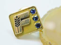 VNTG 10k Yellow Gold F Blue Spinel Pin 3.9g